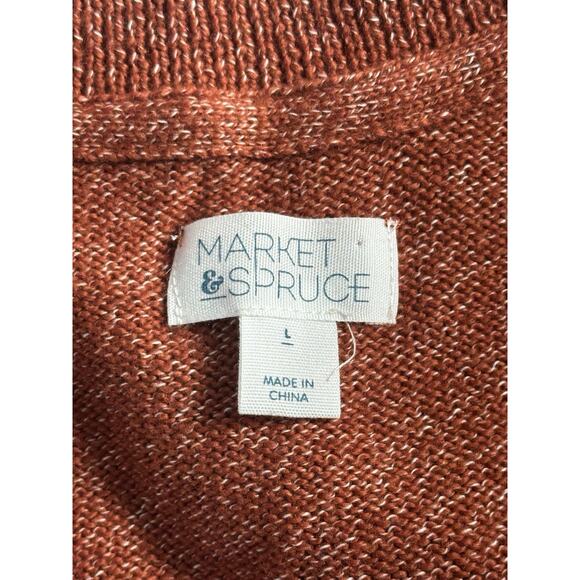 Market & Spruce Rust Button Front Cardigan Sweater Women’s Large Soft Knit - Picture 12 of 16